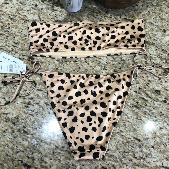 Pacsun Kendall & Kylie Leopard Rio Shine Side Tie Bikini Set Large - Picture 6 of 6